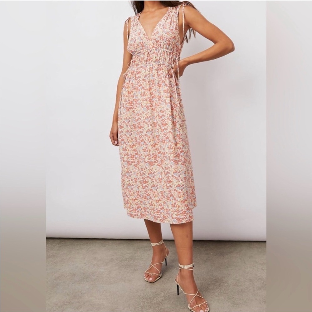 Rails Constantine Multi Wildflower Midi Dress V-Neck Floral Women’s M